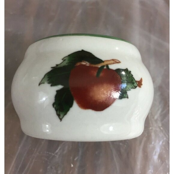 VTG Ceramic Napkin Rings White Apples Cherries 1.25" Set Of‎ 6 Farmhouse Cottage - Picture 3 of 10